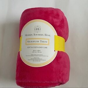 Modern Southern Home Solid Micro-plush Blanket 50” L x 60” W.